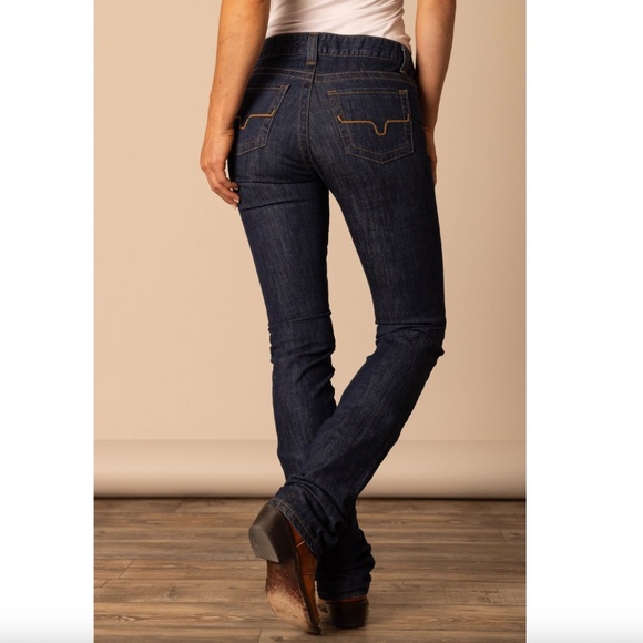 NEW Kimes Ranch Betty Dark Wash Blue Boot Cut Mid Rise Long Length Jeans 8 x 34 - Picture 2 of 16
